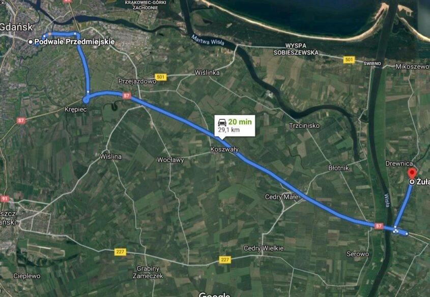 Działka rolna - Żuławki 20 minut od Gdańska