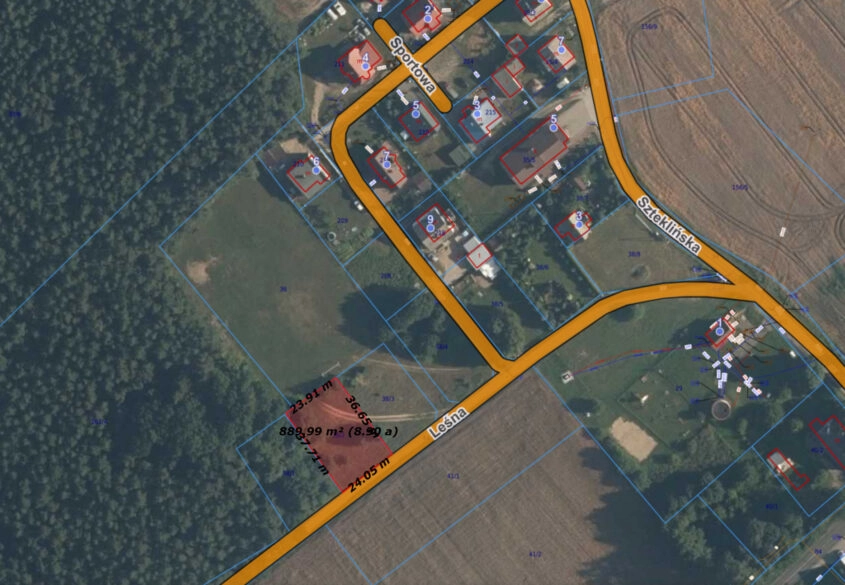 891m2/ woda prąd/ Zielona góra