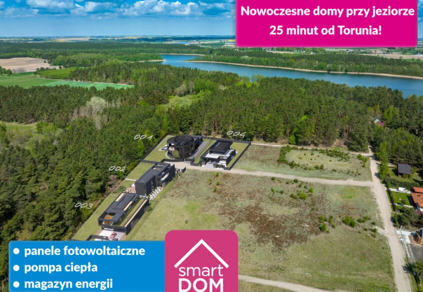 Nowoczesna willa blisko lasu oraz jeziora.