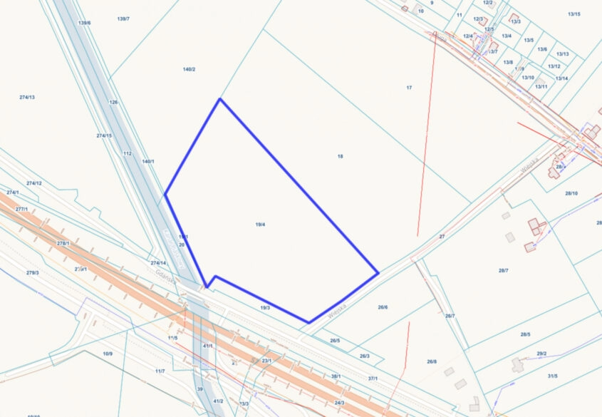 działka Przemysłowa/ S6/ MPZP/ droga asfalt/ Cedry