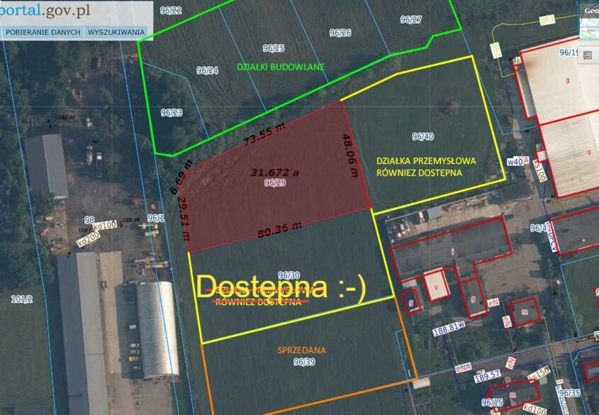 Przemysłowa | Możliwość dokupienia do 9500m2