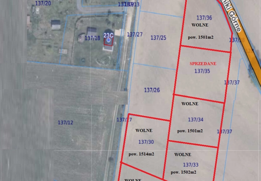 Działka mieszkaniowa 1514m2, dz. 137/30