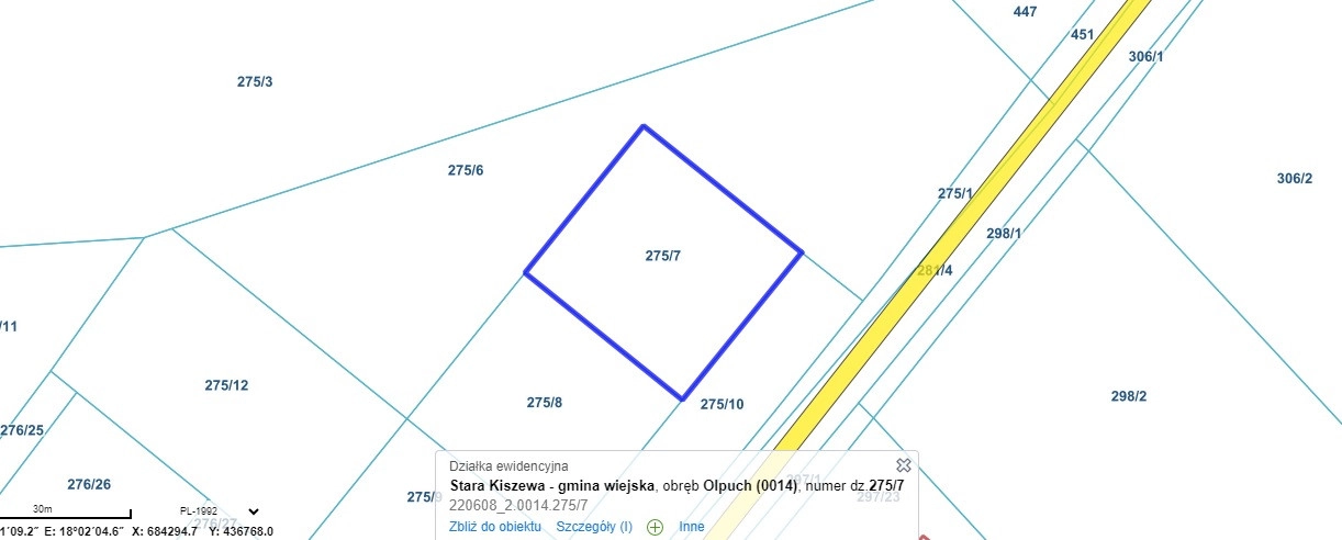 Działka mieszkaniowa Gmina Olpuch
