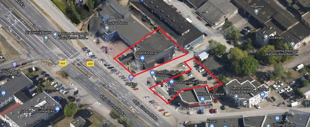Dzialki usługowe Gdańsk Oliwa