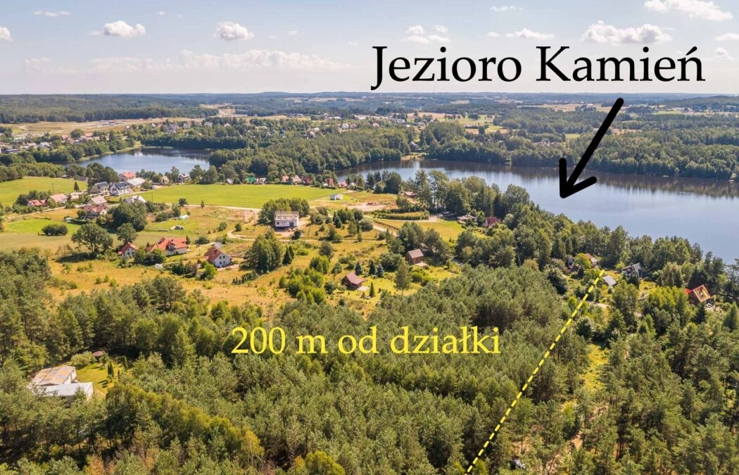 Piękna działka, Jezioro Kamień, MALOWNICZA okolica