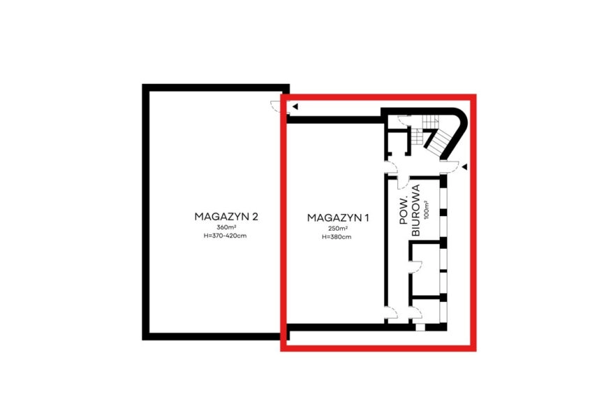 Magazyn z pom. biurowymi z dobrym dojazdem