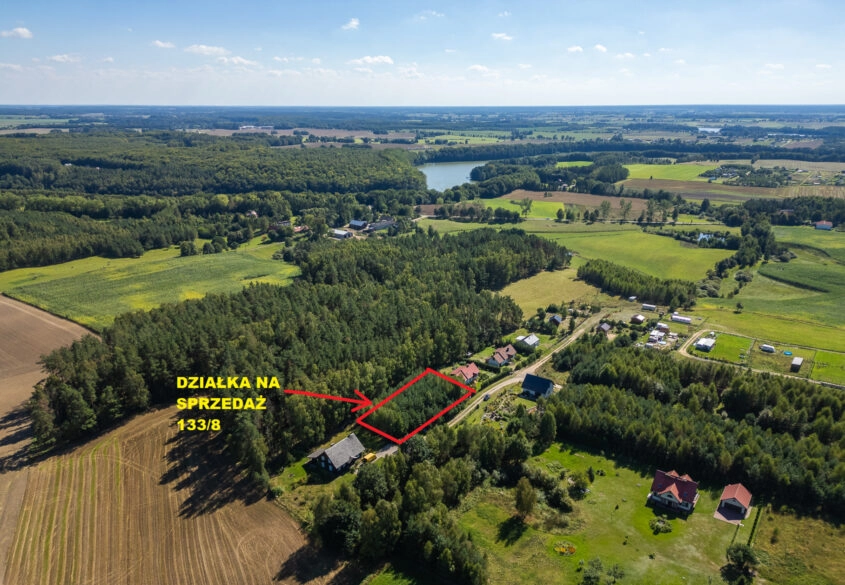 działka w Sobączu obok lasu, 2 km od jeziora !