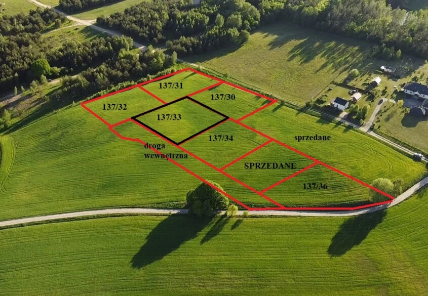 Działka mieszkaniowa 1502m2, dz. 137/33