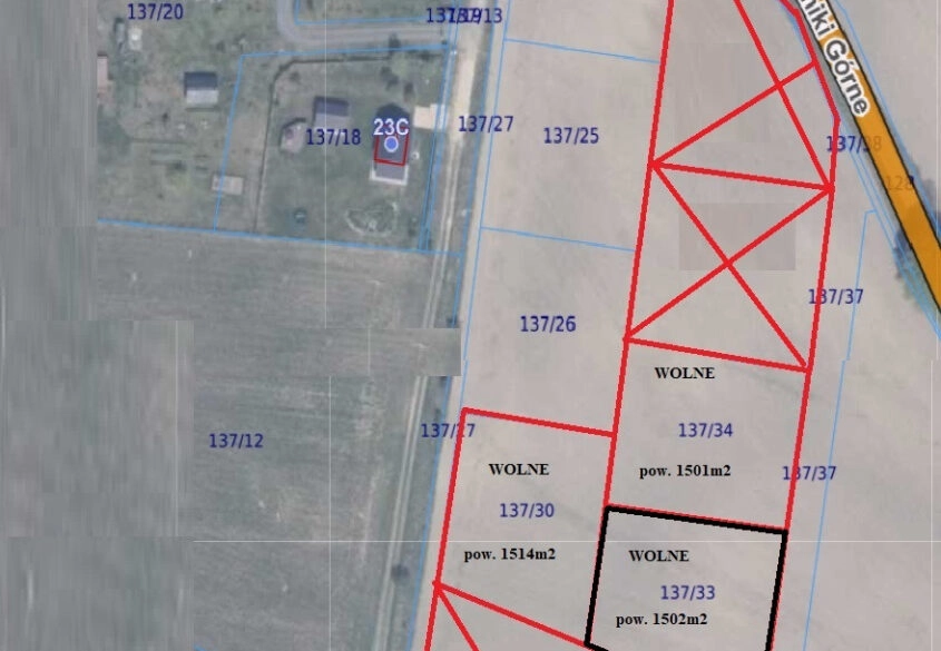 Działka mieszkaniowa 1502m2, dz. 137/33
