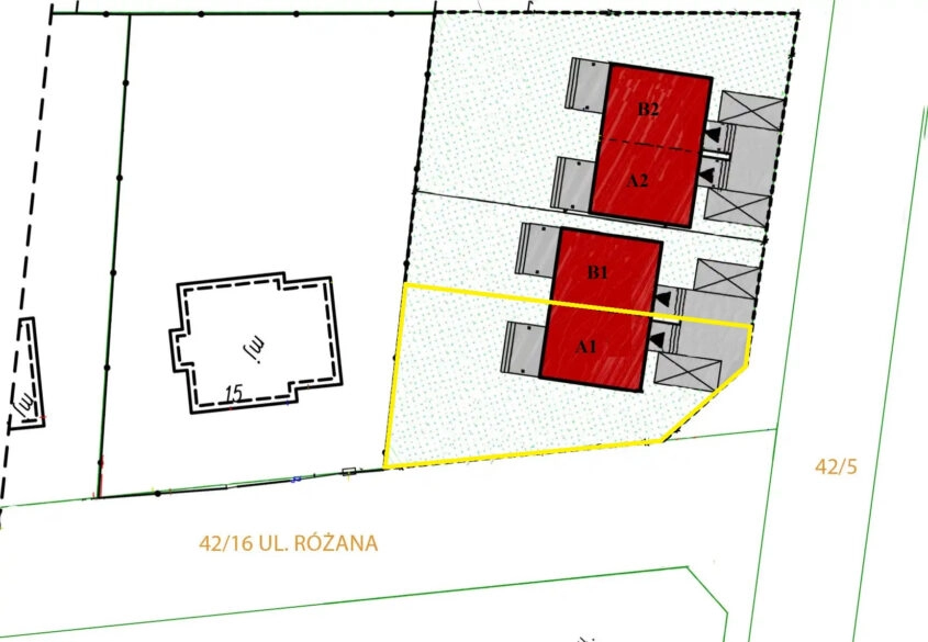 Dom bliźniak, ogród 130m2 - narożny