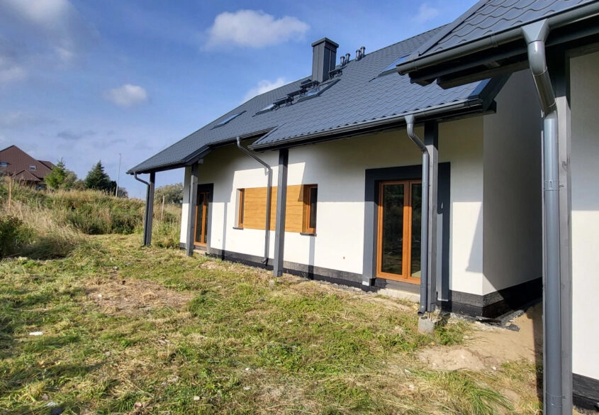 Bliźniak ogród 160 m2 - narożny
