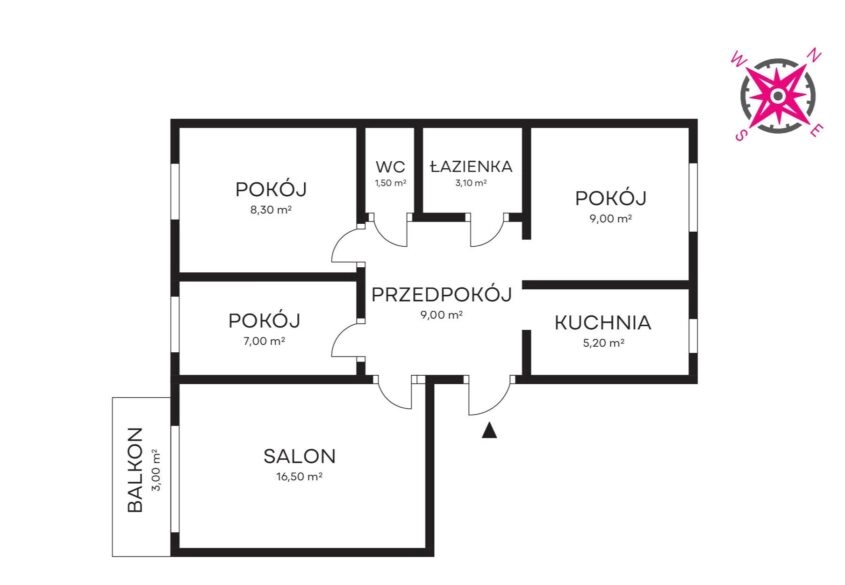 4 oddzielne pokoje i balkon z widokiem na zieleń !