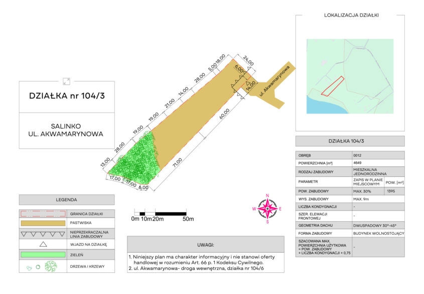 Działka nad jeziora Salinko z dostępem do jeziora