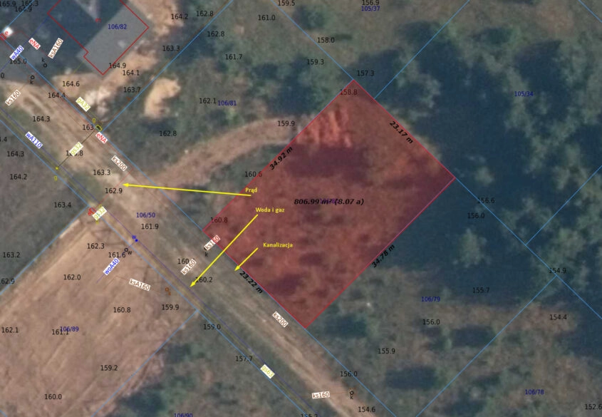 WODA GAZ PRĄD KANALIZACJA | JEZIORO | PROSTOKĄTNA