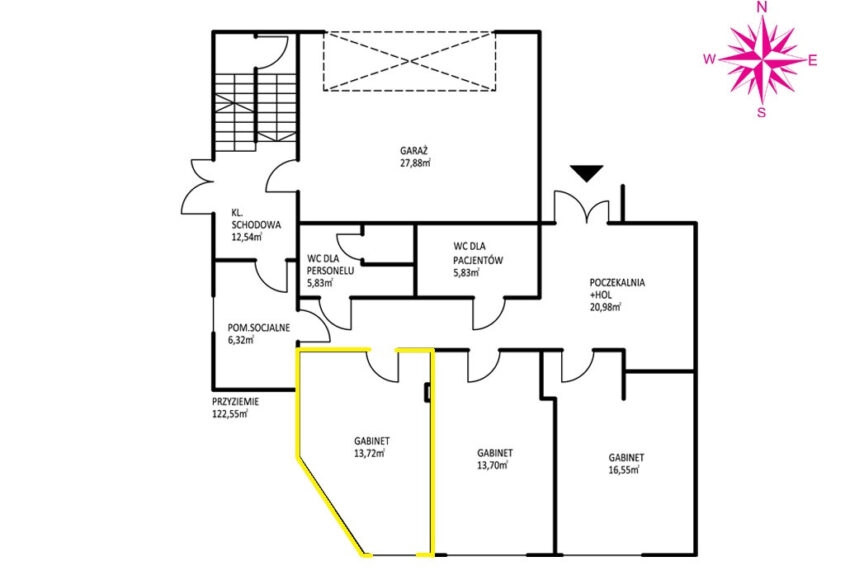 Gdańsk Strzyża, gabinet lekarski/biuro na wynajem.