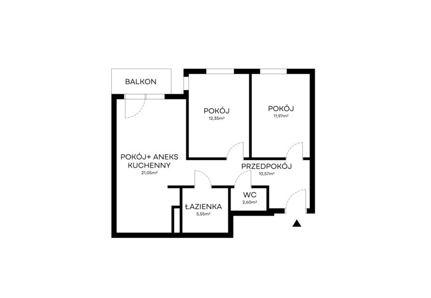 Osowa 3 pokoje + 2 miejsca w hali