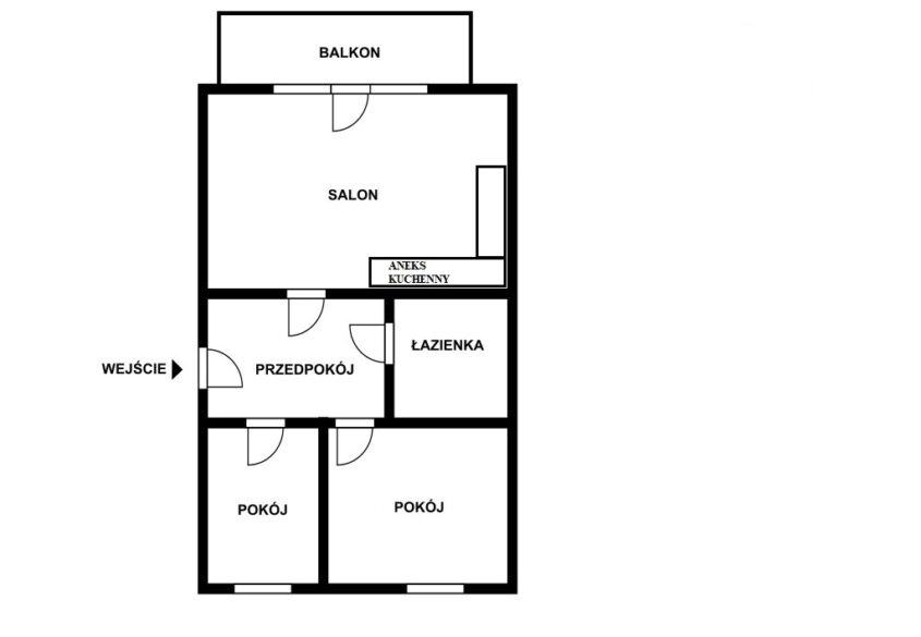 Trzy pokoje z dużym balkonem typu loggia ZASPA