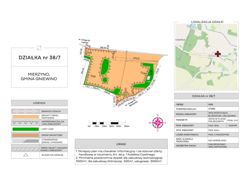 Duża działka pod korzystną inwestycję