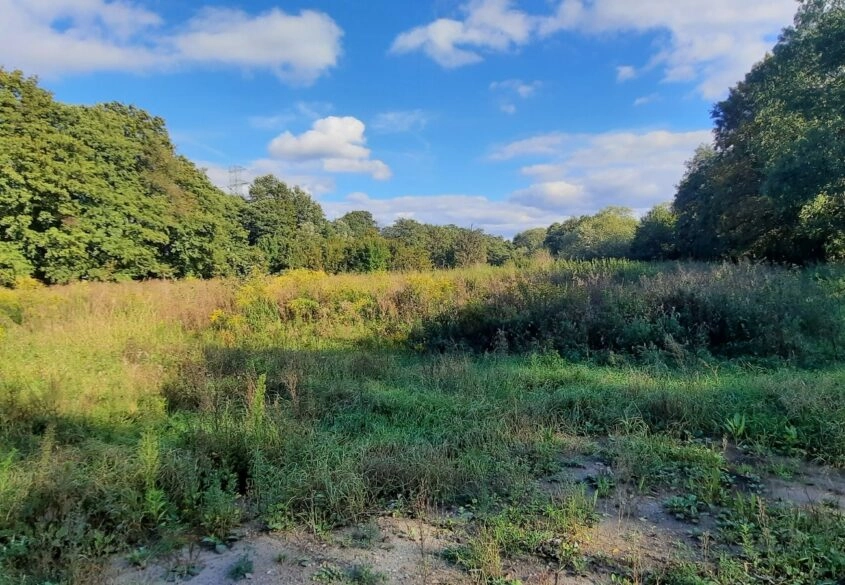 Działka otoczona rzeką w centrum Redy.