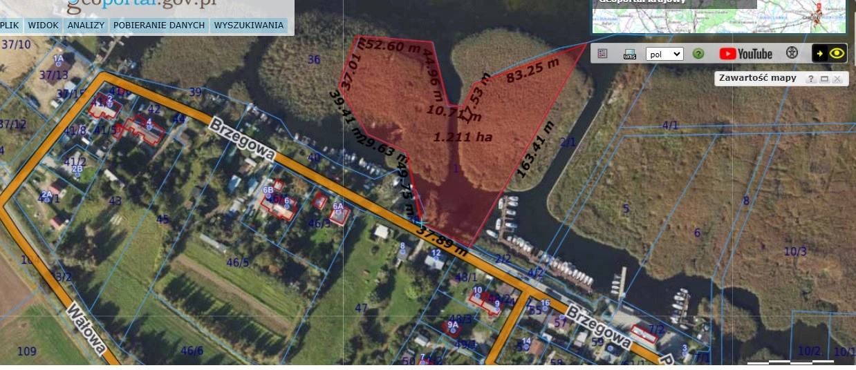 Działka pod przystań Wodną Wiślinka