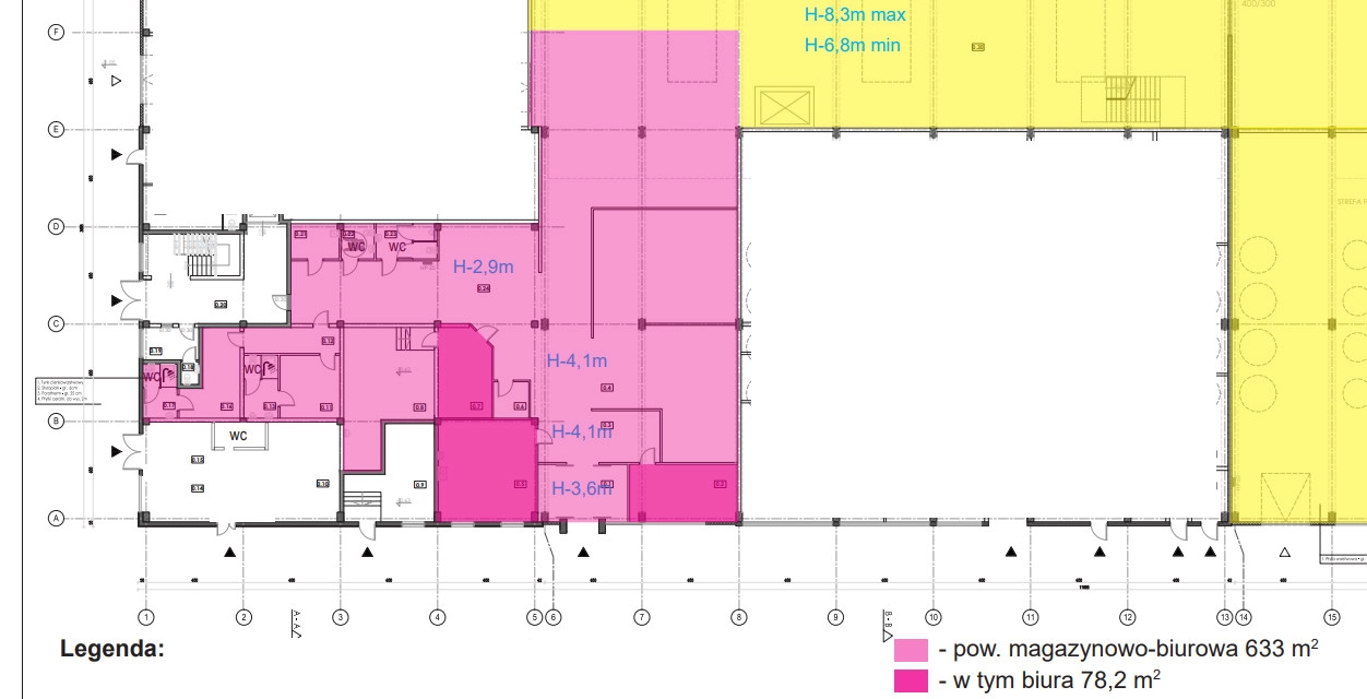 Magazyn 554m2 i biuro 78,20m2 - parter