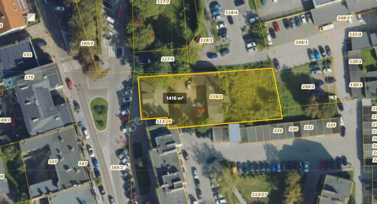 Działka  1 MN, MW,U  . w centrum Kartuz  2/3 udz.