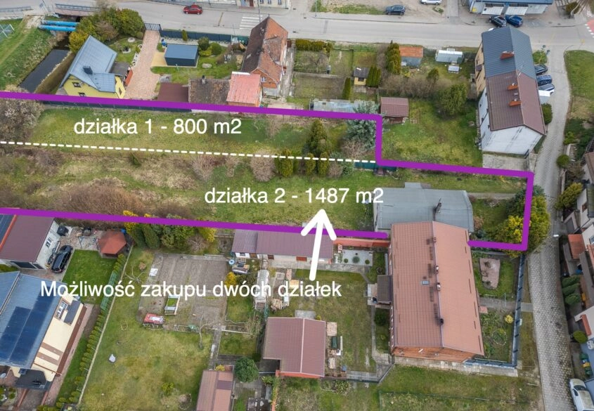 Działka 800m2 Suchostrzygi (możliwość 2287 m2)