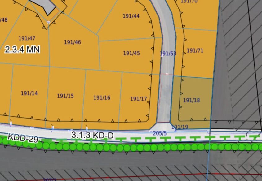 działka w Dąbrowie, gm. Stężyca, ob. Łosienice