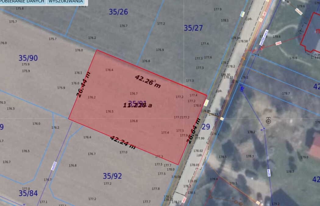 Działka z PNB domu dwulokalowego! Prostokątna