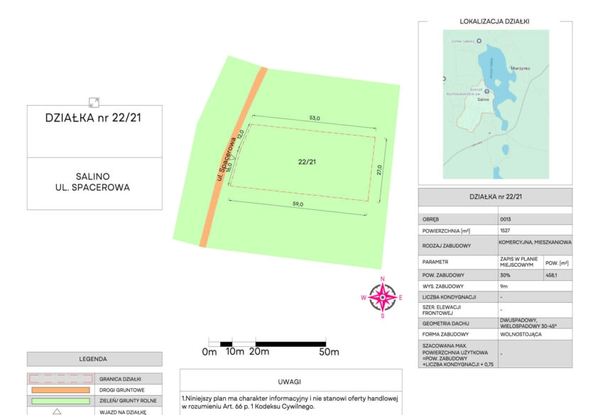 Działka nad Jeziorem Salino