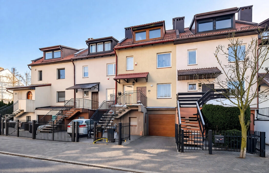 Dom szeregowy 4 pokoje ogród garaż spokojna ulica