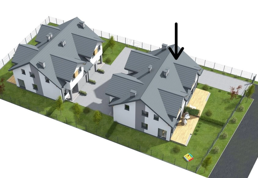 Dom bliźniak przy ul. Karuskiej w Dzierżożnie