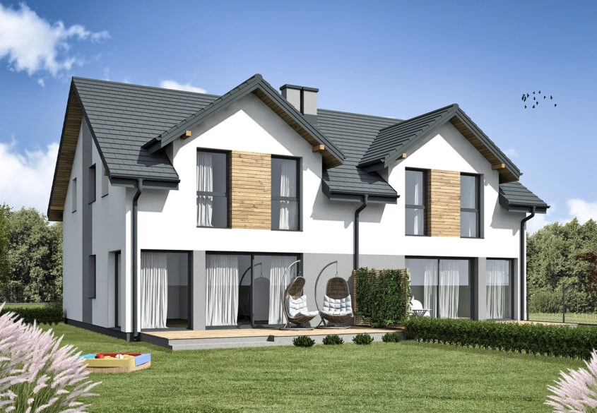 Dom bliźniak przy ul. Karuskiej w Dzierżożnie