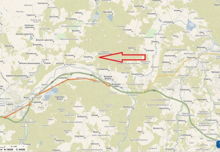 Działki z WZ 1,6 ha, Świetlino k. Łęczyc, przy S6