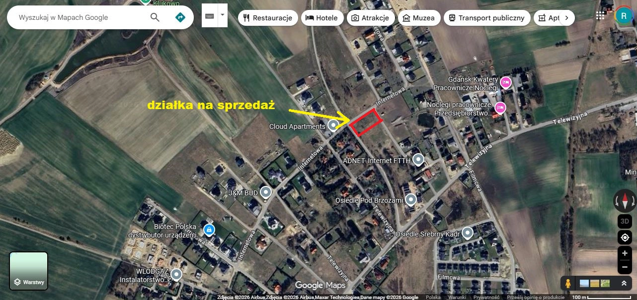 Działka budowlana Gdańsk Klukowo- spokojna okolica