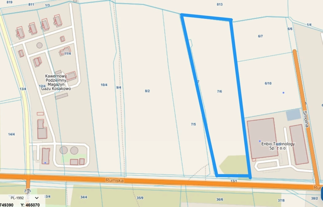 Działka inwestycyjna pod halę magazynową