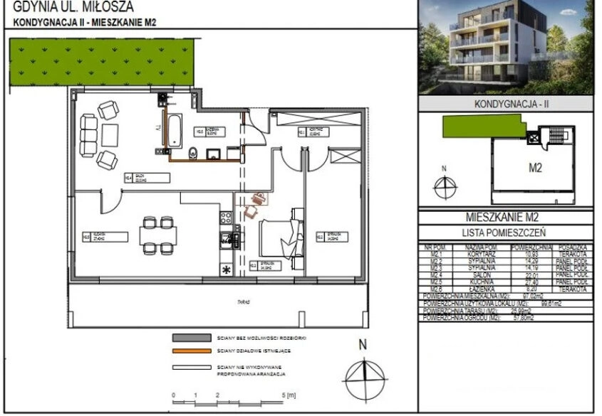 Nowe mieszkanie o pow. 99m2 Gdynia Redłowo