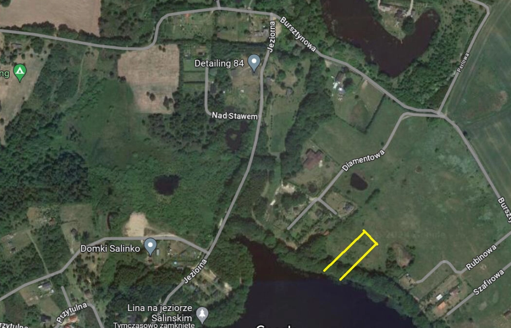 Działka z linią brzegową nad jeziora Salinko