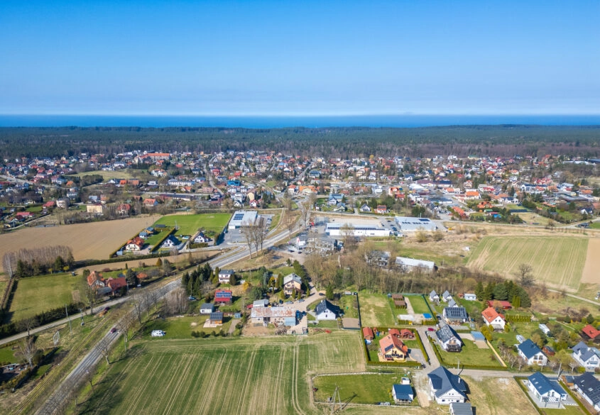 Działka budowlana 1067m2 w Stegnie, prąd woda