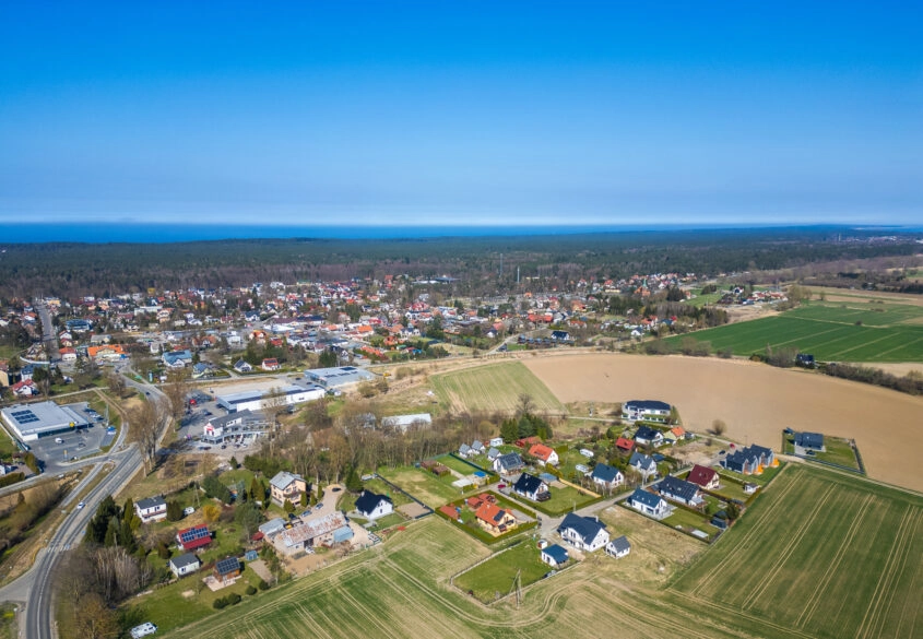Działka budowlana 1067m2 w Stegnie, prąd woda