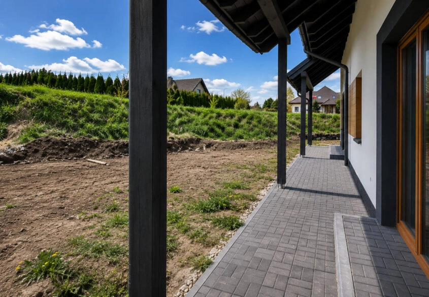 Dom bliźniak, ogród 130m2 - narożny
