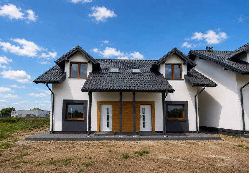 Dom bliźniak, ogród 130m2 - narożny