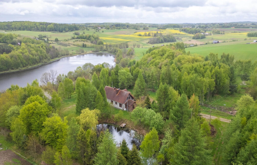 prywatny staw i las | 200 m lini brzegowej