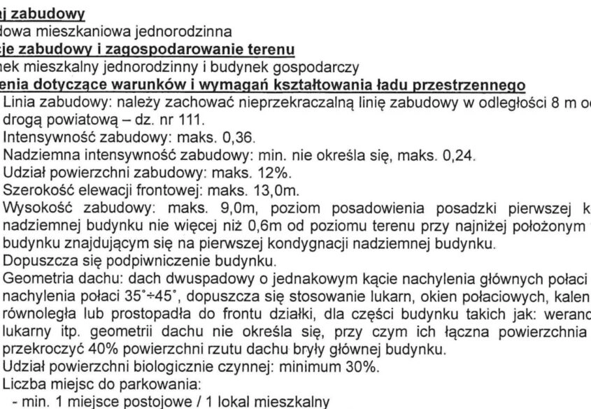 Działka z WZ budynek jednorodzinny k. Trąbek