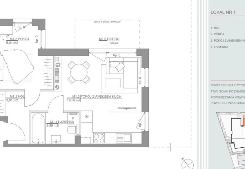 Nowe mieszkanie 2 pok z ogródkiem 58m2 Mały Kack
