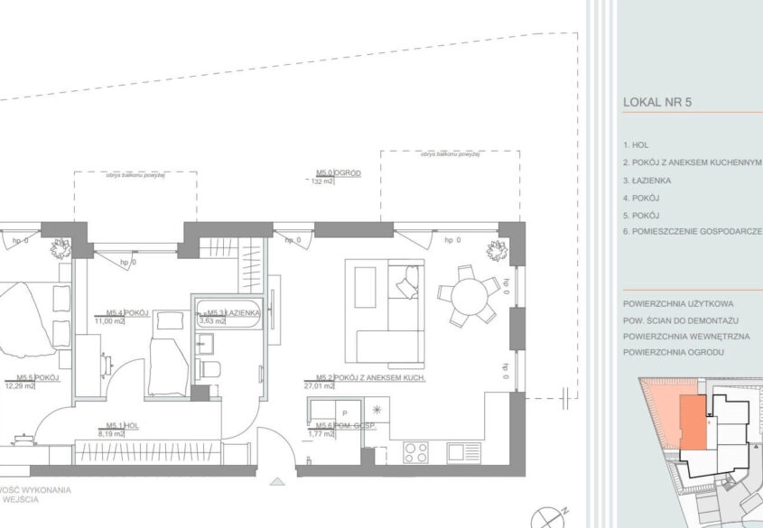 Mieszkanie 3 pokojowe z ogródkiem 132m2