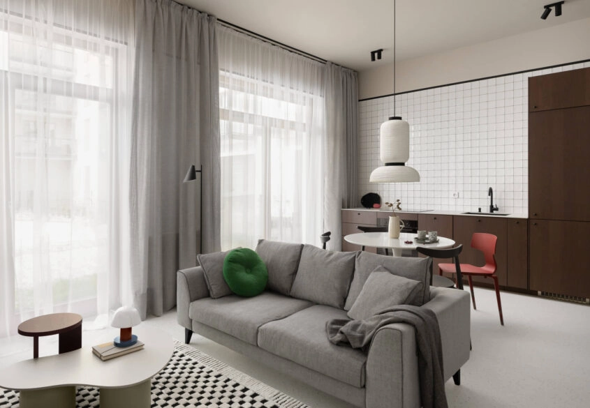 Designerskie mieszkanie z ogrókiem i halą garażową
