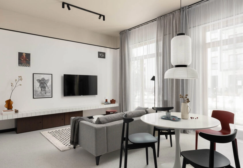 Designerskie mieszkanie z ogrókiem i halą garażową