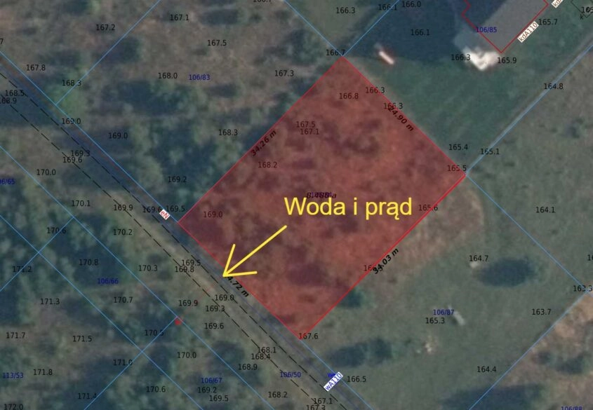 Woda I Prąd | 800m Od Jeziora | Prostokątna