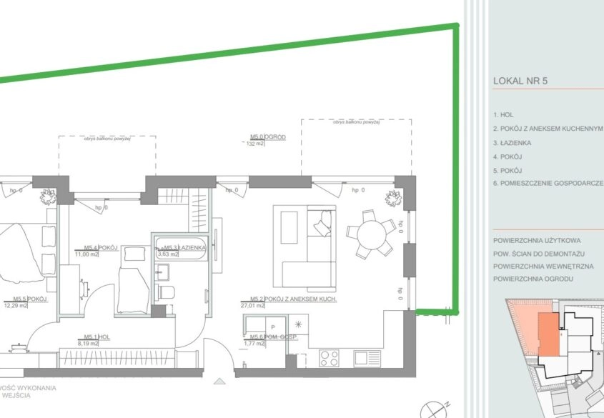 Mieszkanie 3 pokojowe z ogródkiem 132m2
